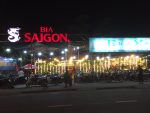 Làm biển hiệu bia Sài Gòn Alu Đèn Led chiếu sáng