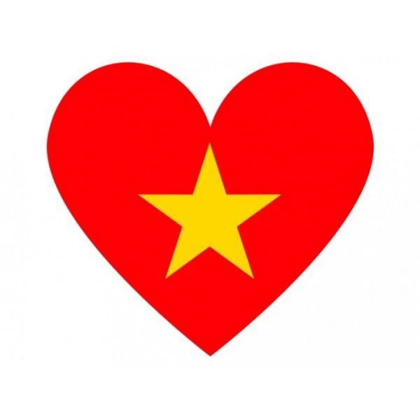 In decal hình trái tim ngôi sao Việt Nam bế thành phẩm số lượt ít