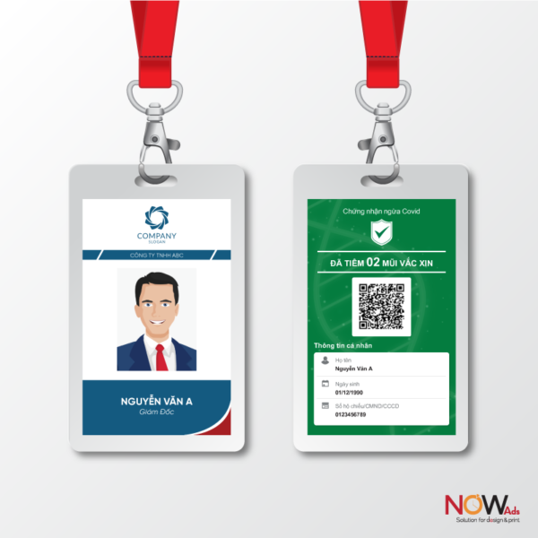 In thẻ xanh kết hợp thẻ nhân viên HTN-0022