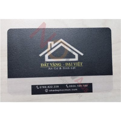 In Name card nhựa trong suốt 1 mặt