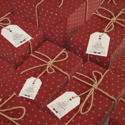 same-sized-gifts-wrapped-red-paper_23-2148342288