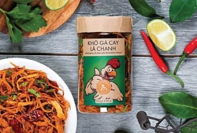 Nowads đảm bảo chất lượng tem nhãn sản phẩm khô gà lá chanh đẹp, lên màu sắc xảo